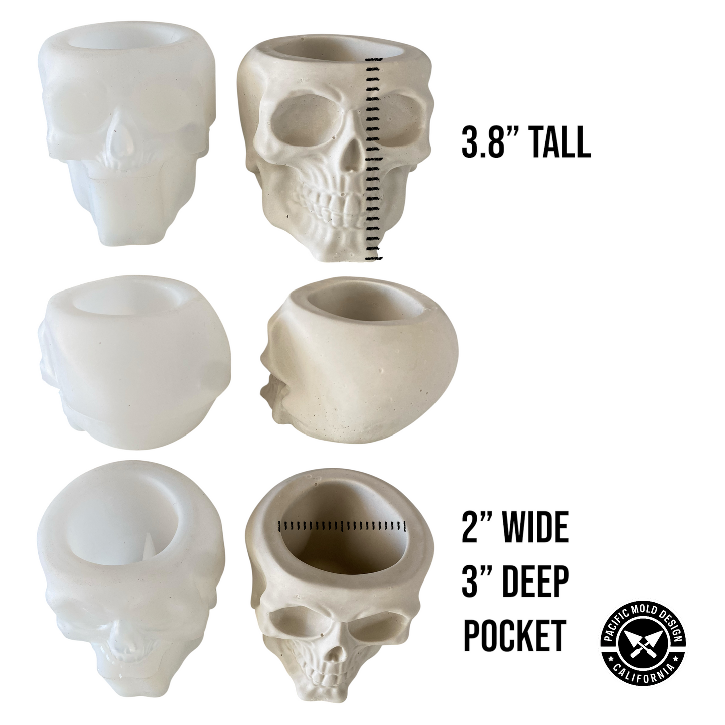 4” Skull Planter Silicone Mold