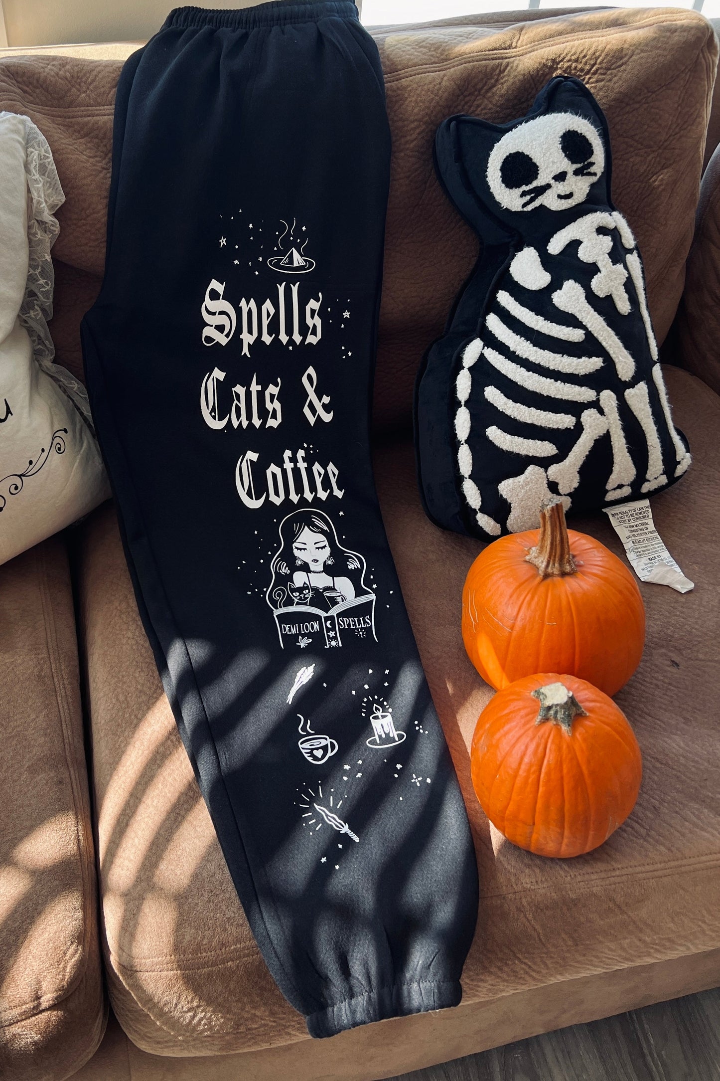Spells Cats and Coffee "Boyfriend" Sweat Pants