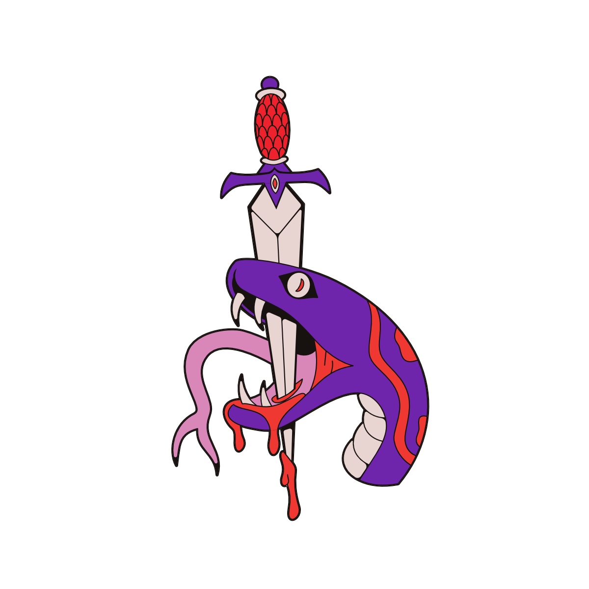 Lockjaw - Dagger Snake Enamel Pin