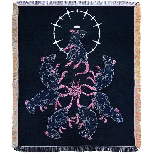 Rat King - Dark Folklore Woven Blanket