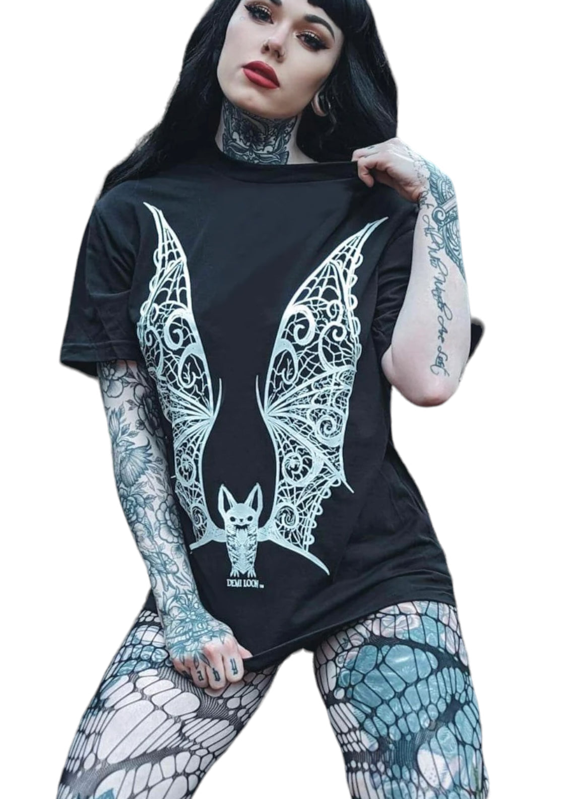 Vampire Lace Wings Boyfriend Fit Tee -Slashed or Unslashed
