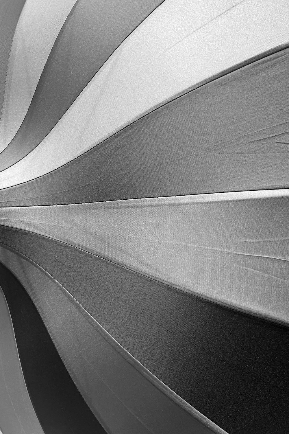 Batwing Pagoda Umbrella BLACK and GRAY STRIPED