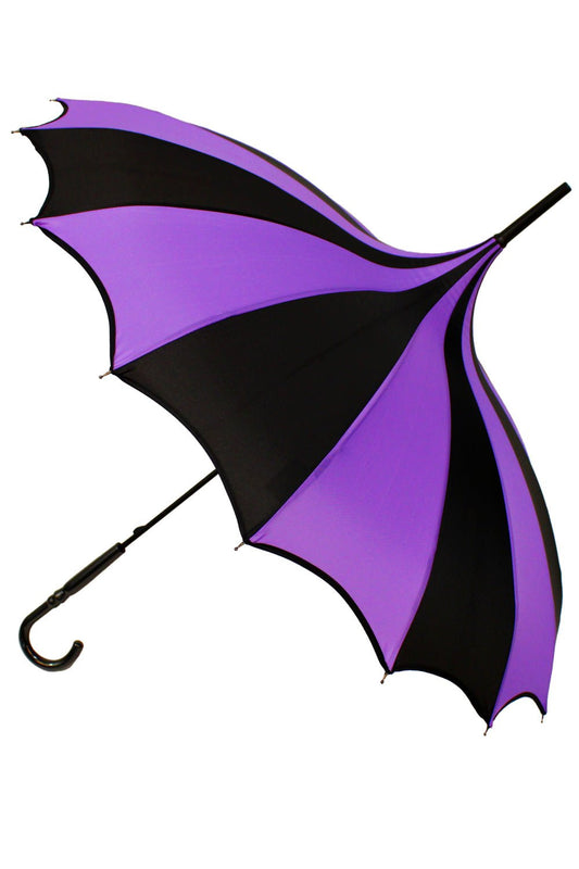 Batwing Pagoda Umbrella BLACK and LIGHT PURPLE