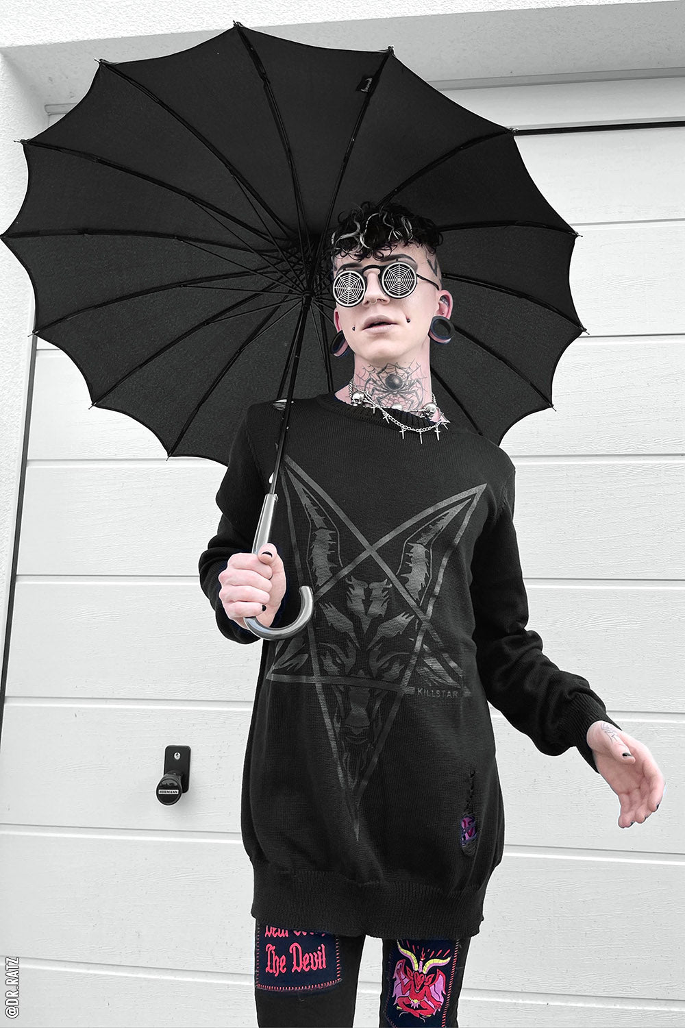 Batwing Pagoda Umbrella MIDNIGHT BLACK
