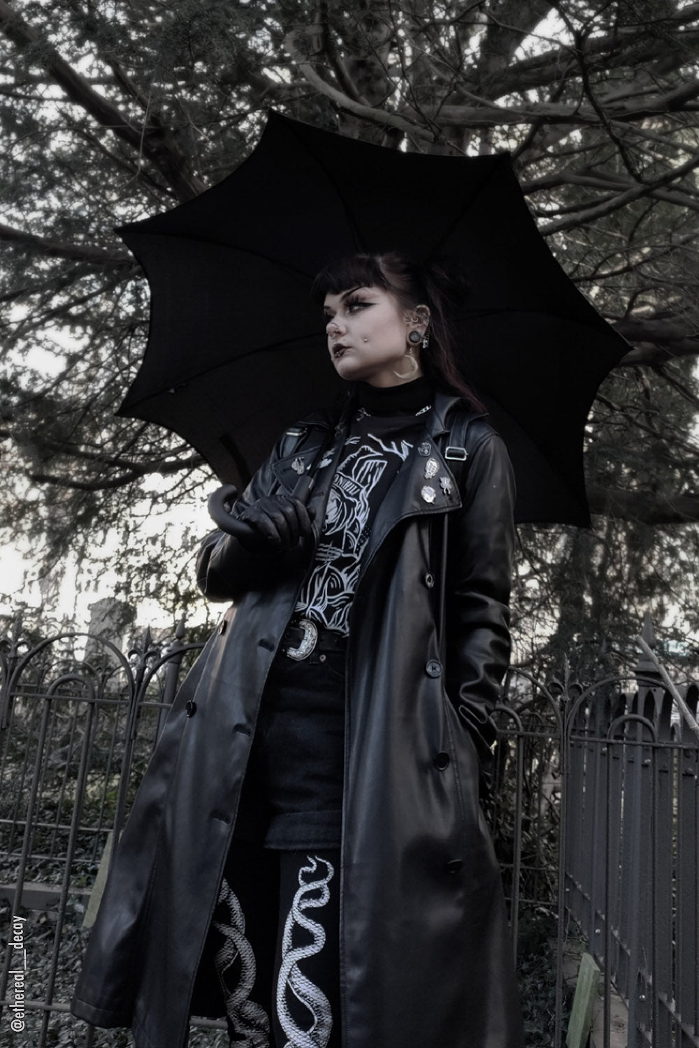 Wednesday Funeral Procession Umbrella BLACK