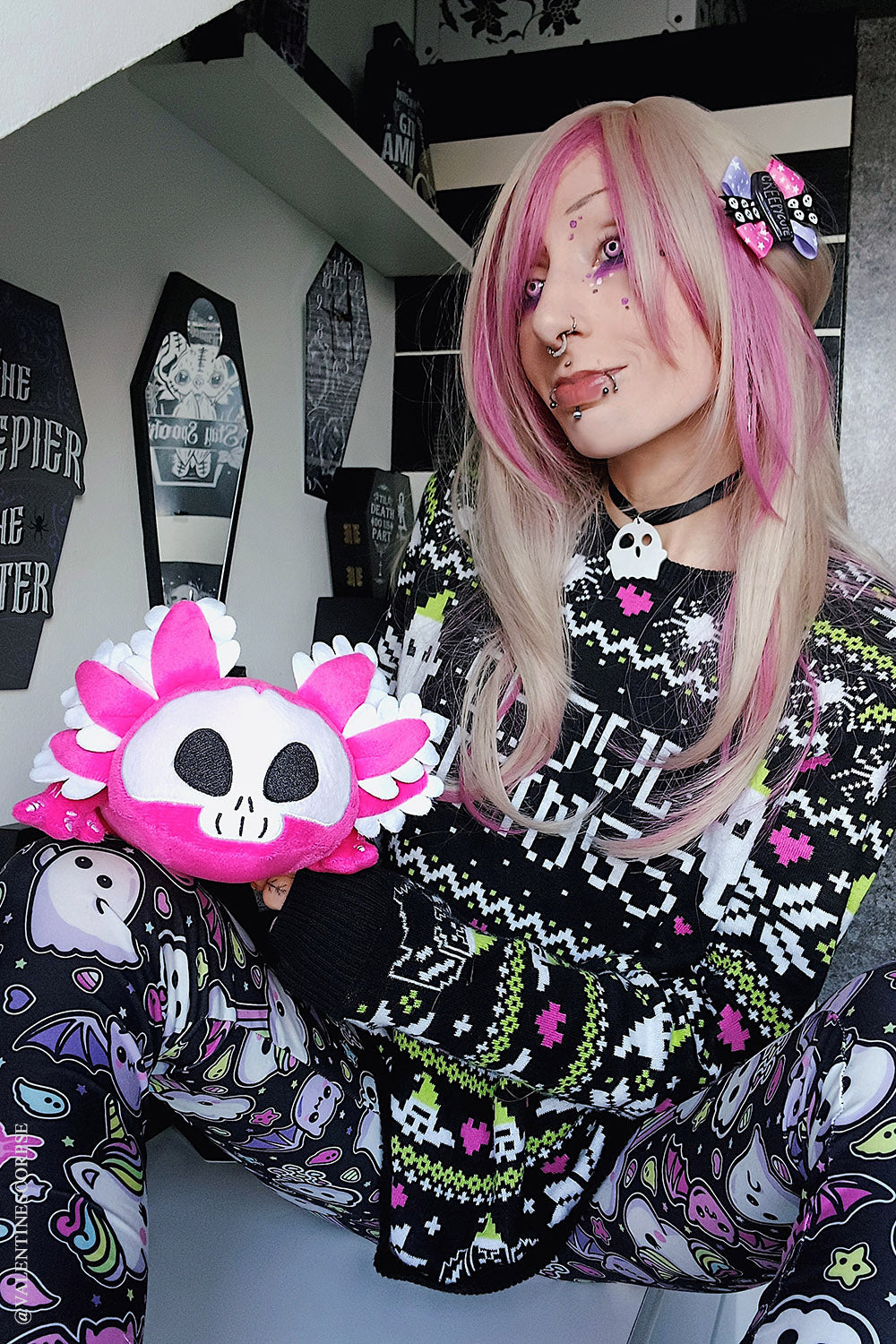 Pink Spooksalotl the Axolotl Plush Toy Limited Edition