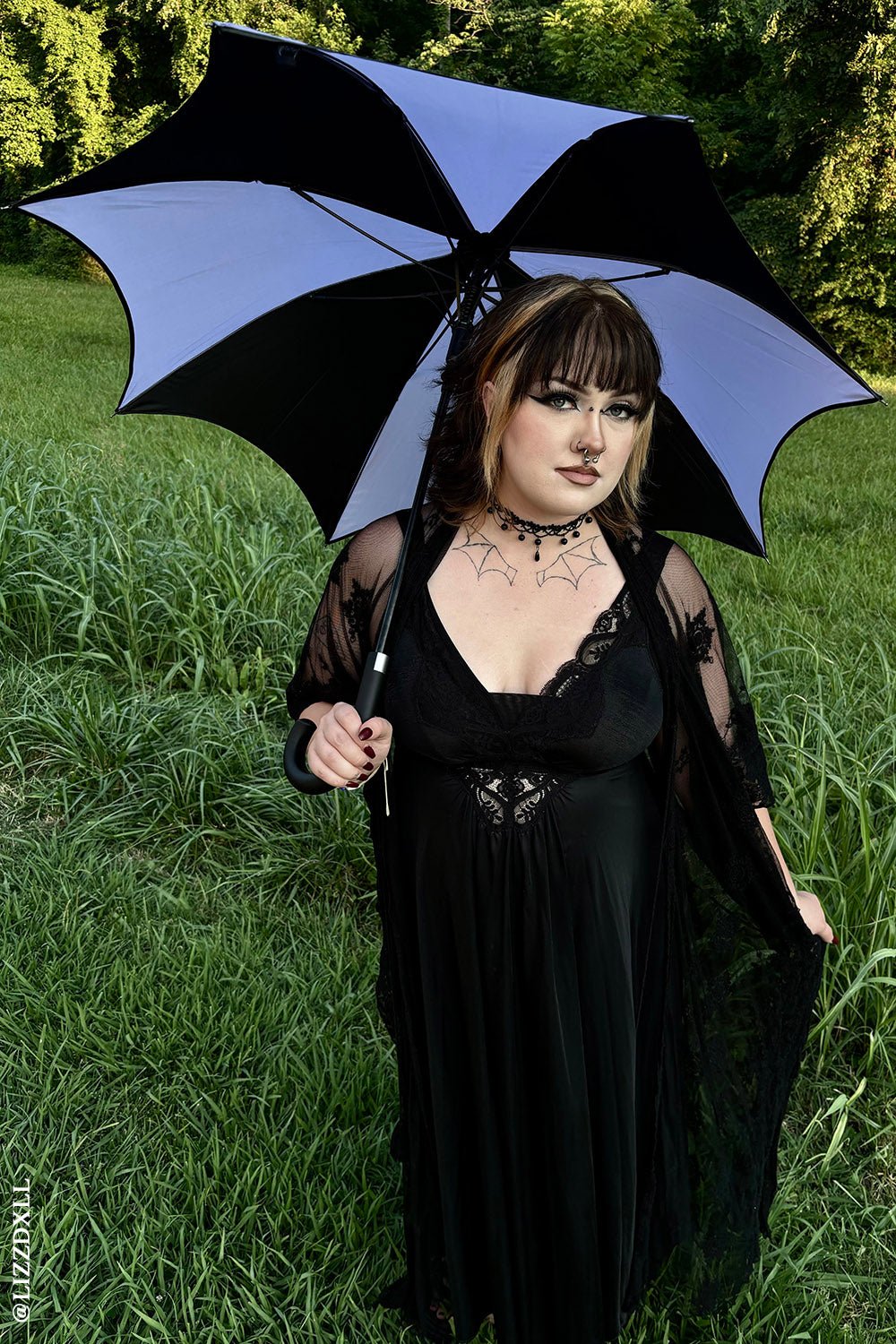 Funeral Procession Umbrella BLACK and PURPLE