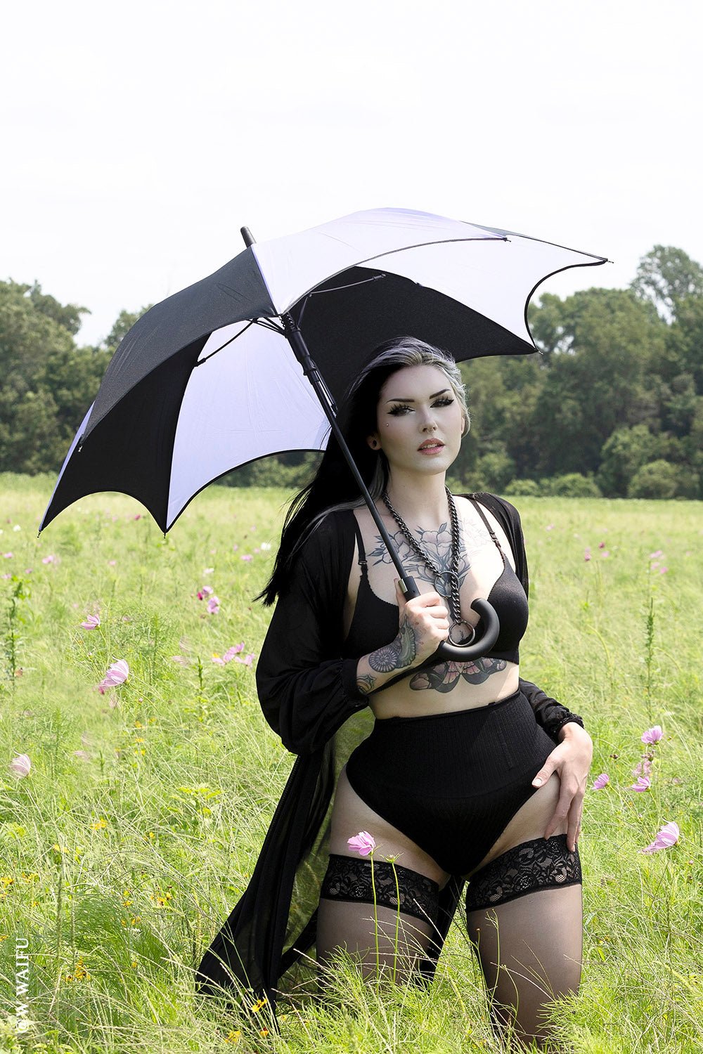 Funeral Procession Umbrella BLACK and PURPLE
