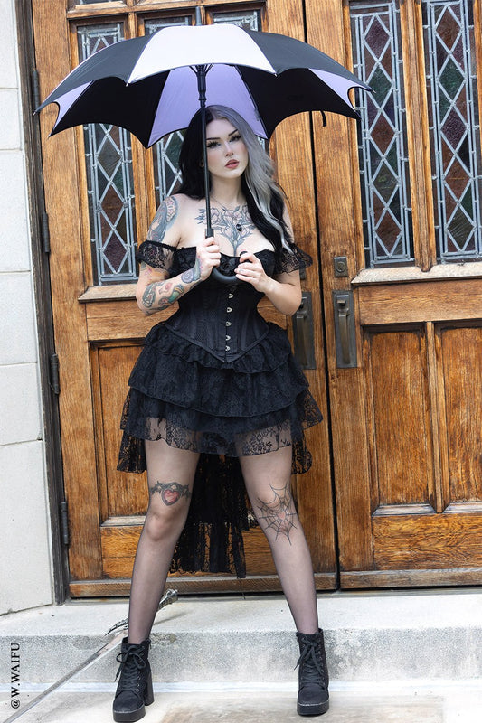 Funeral Procession Umbrella BLACK and PURPLE