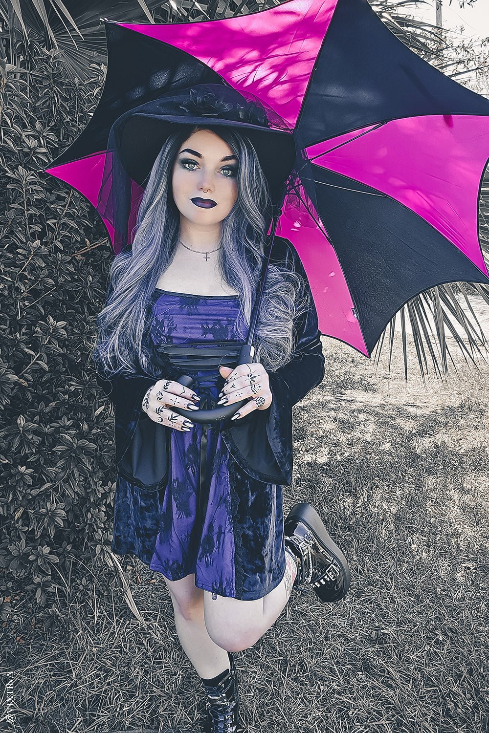 Funeral Procession Umbrella HOT PINK