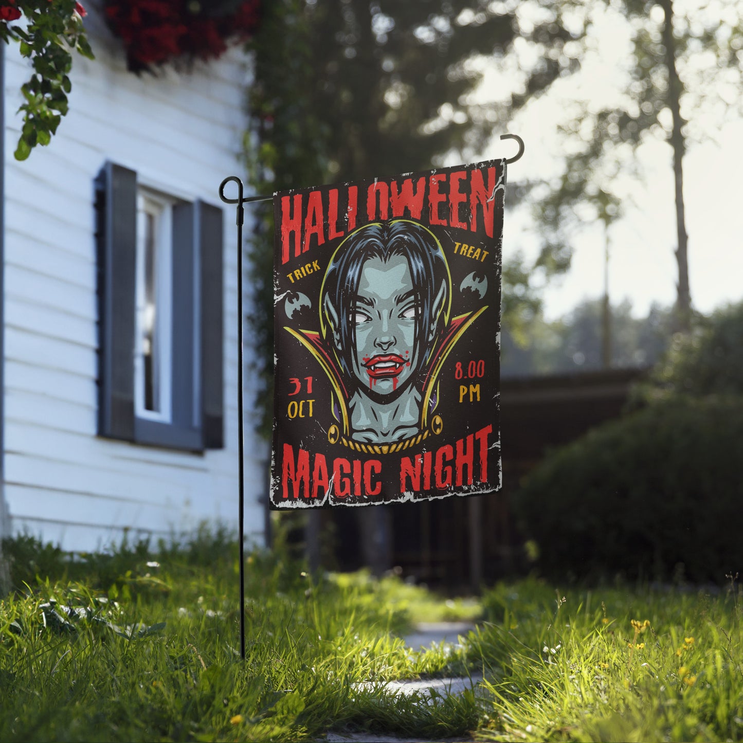 Halloween Vampire Garden Flag
