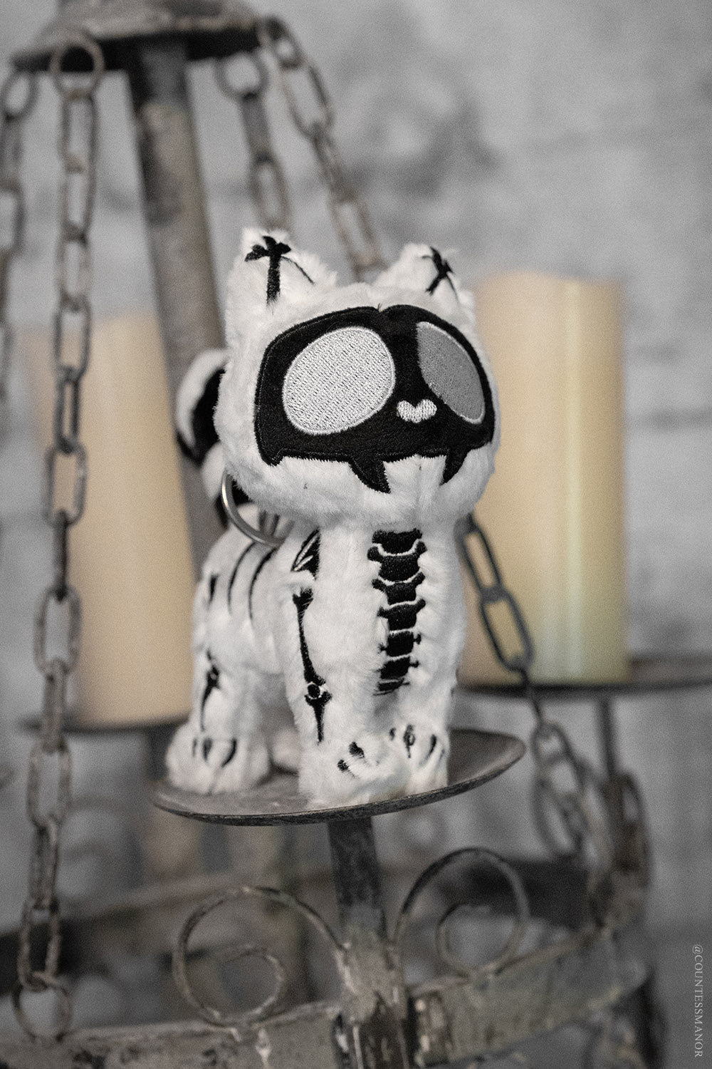 X-Ray Skelekitty Plush Keychain – Grave Digs - A Dark and Gothic Shop
