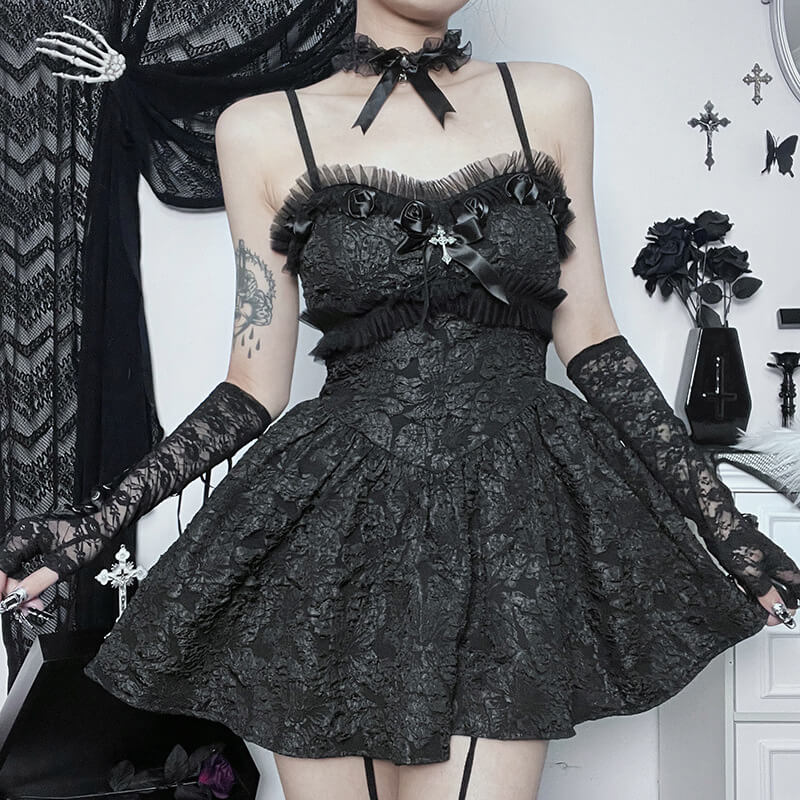 gothic birthday dress Rose Lace A Line Party – Grave Digs flared skirt adds drama Beaded Detail Halter Midi Long Dress Color:Champagne as Pics
