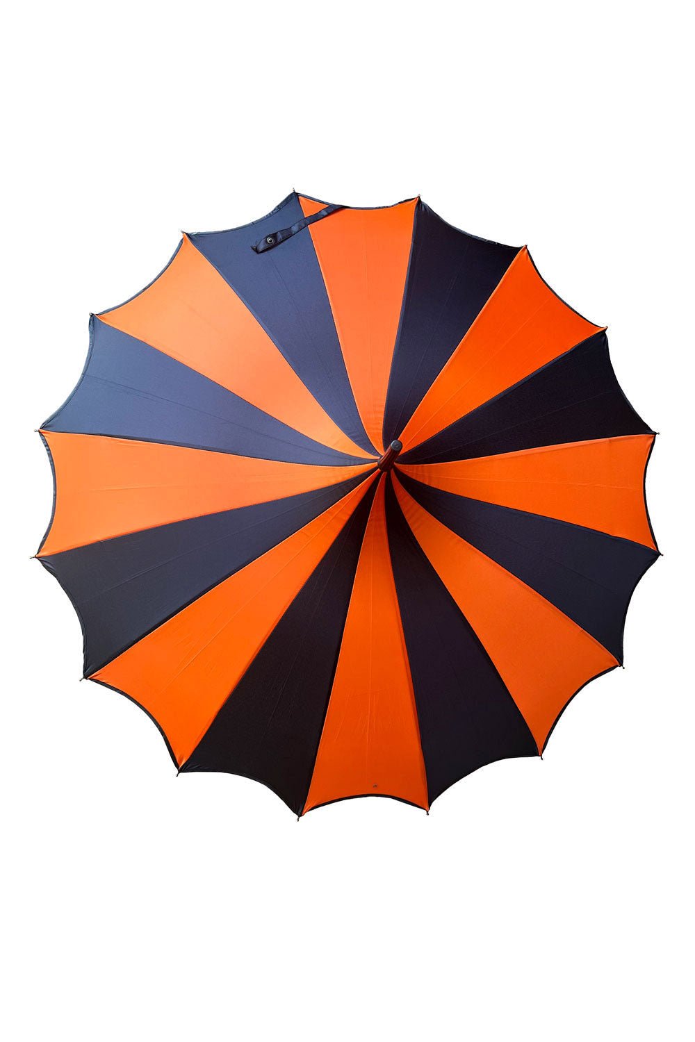 Halloween Batwing Pagoda Umbrella BLACK and ORANGE STRIPED