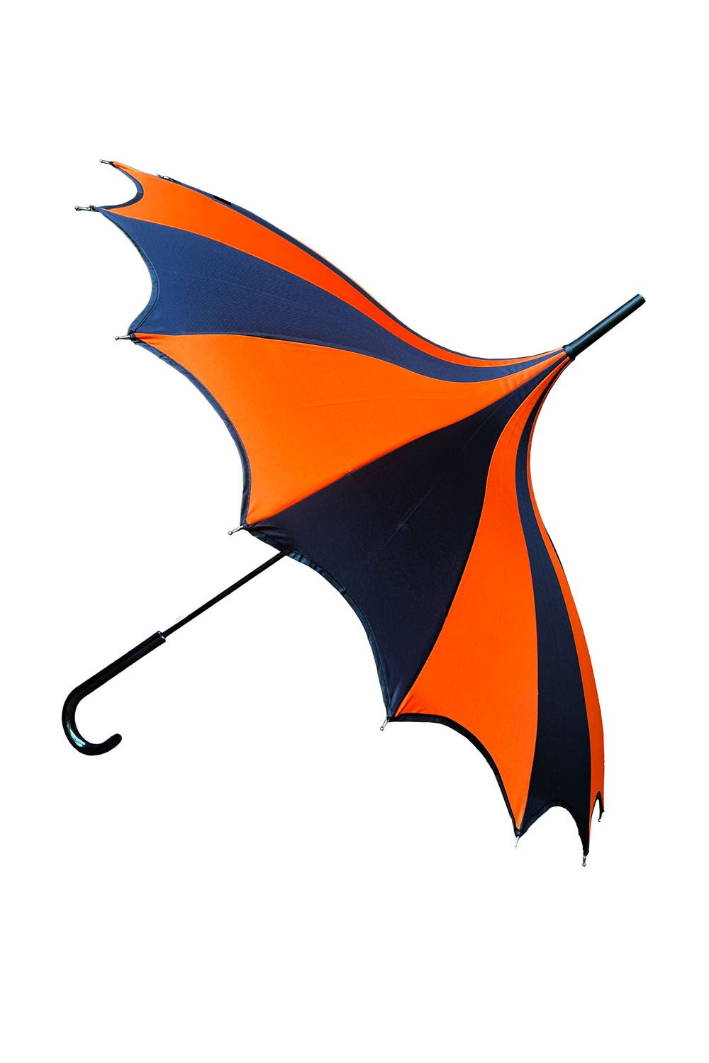 Halloween Batwing Pagoda Umbrella BLACK and ORANGE STRIPED