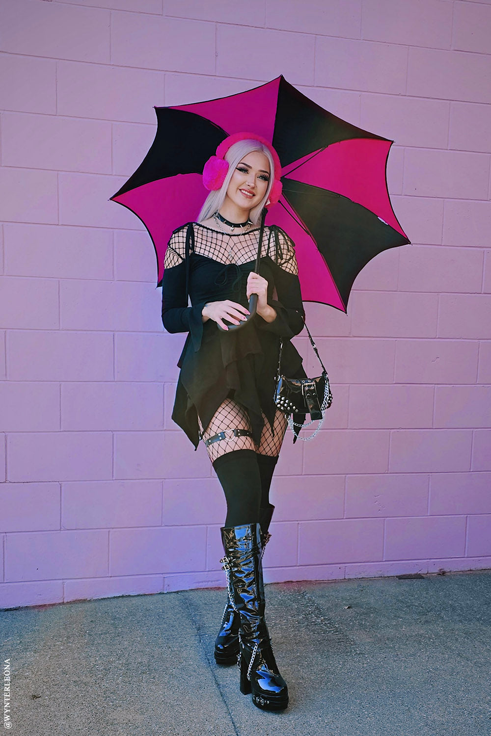 Funeral Procession Umbrella HOT PINK