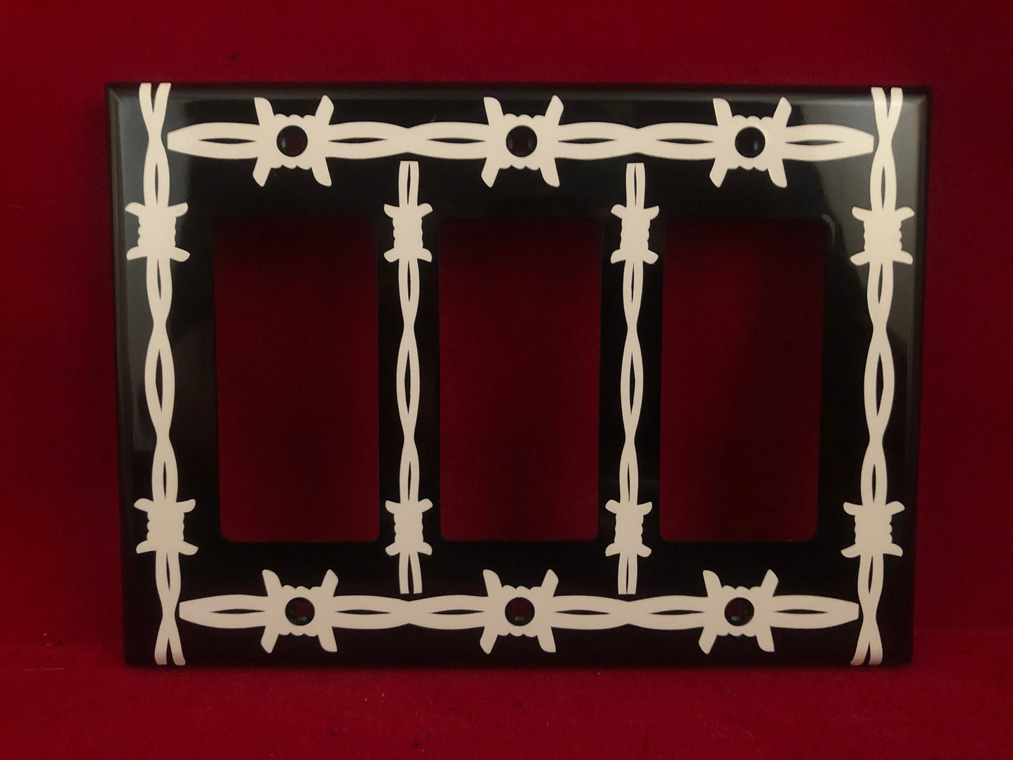 Custom Glow in the Dark Triple Wide Light Switch and Outlet Cover Plates