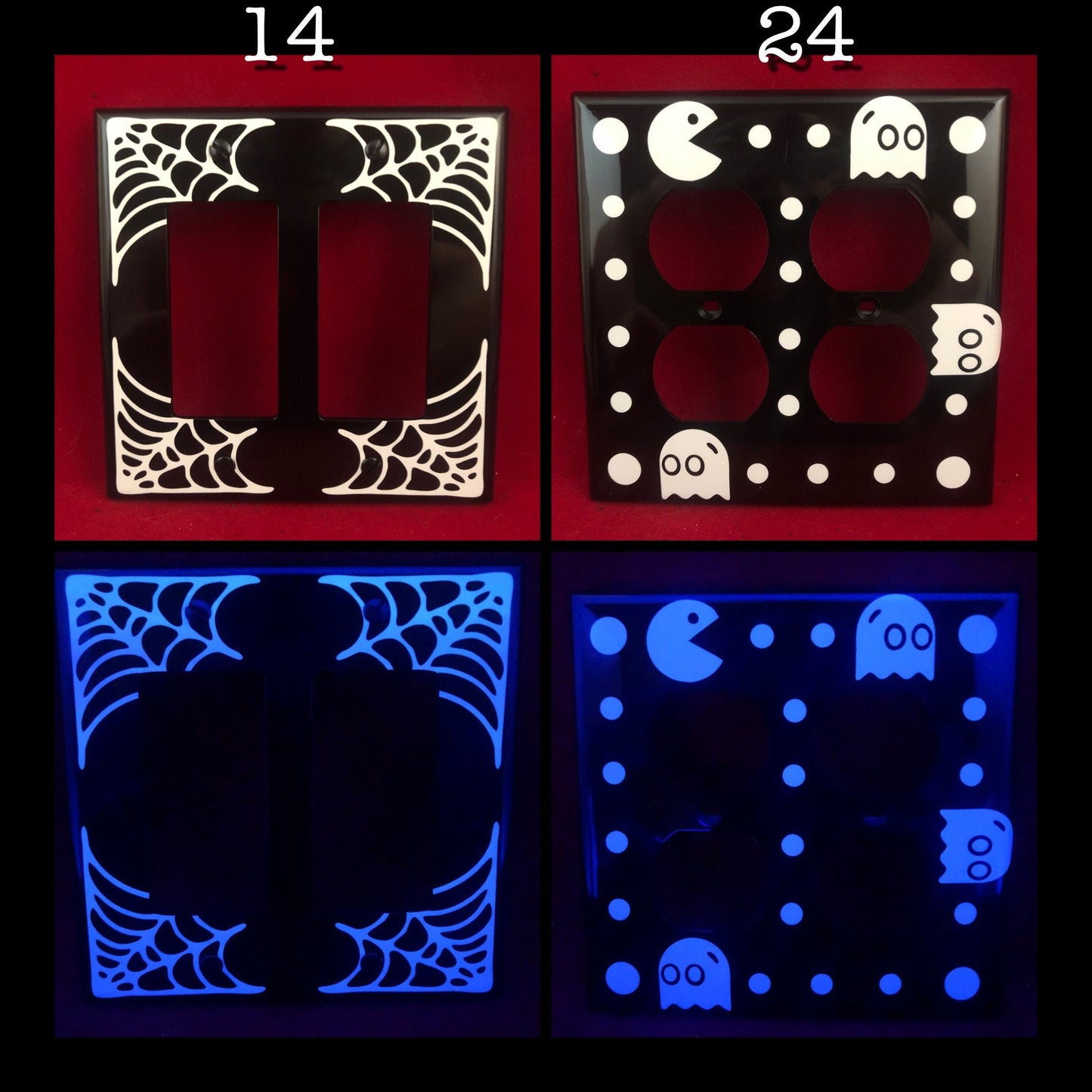 Custom Glow in the Dark Double Wide Light Switch and Outlet Cover Plates