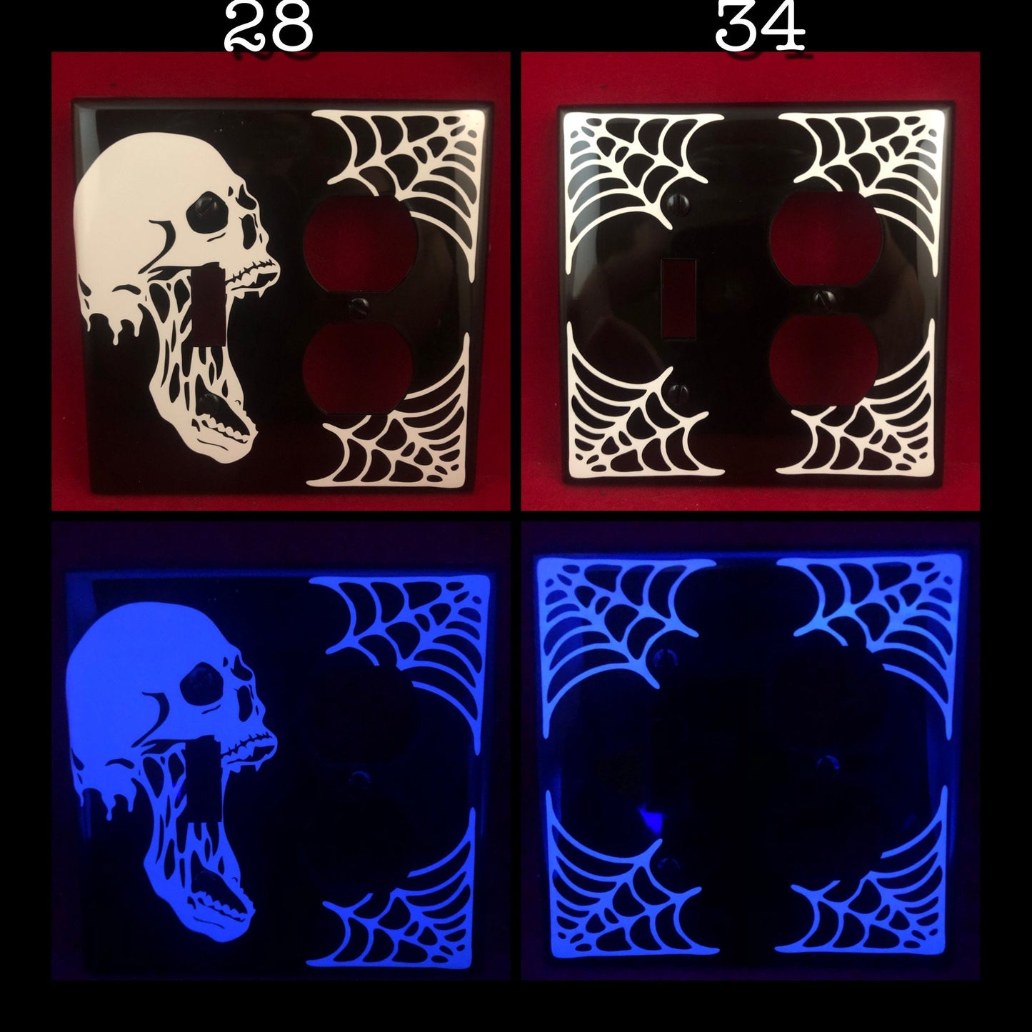 Custom Glow in the Dark Double Wide Light Switch and Outlet Cover Plates