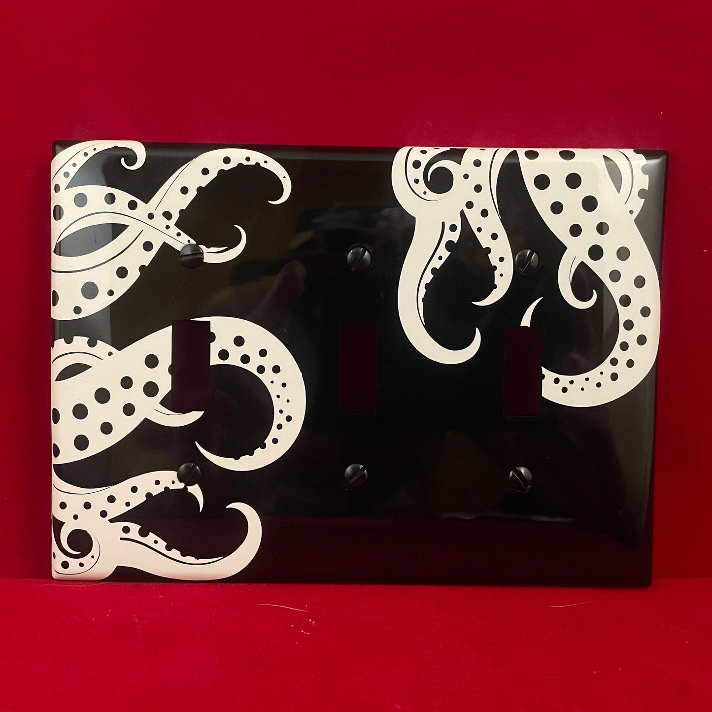 Custom Glow in the Dark Triple Wide Light Switch and Outlet Cover Plates