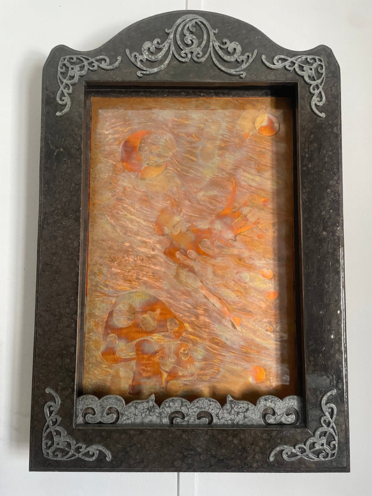 Framed Copper Fairy Mushroom Magik | Handmade Original Wall Art