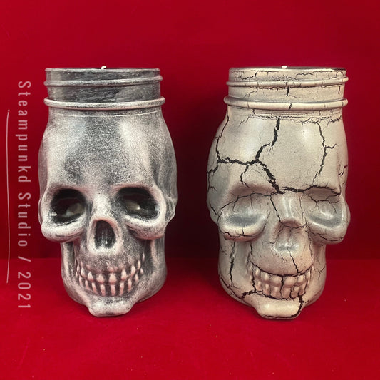 Skull Candle 16oz Unscented Paraffin | Gothic Home Decor | Spooky Halloween Gift