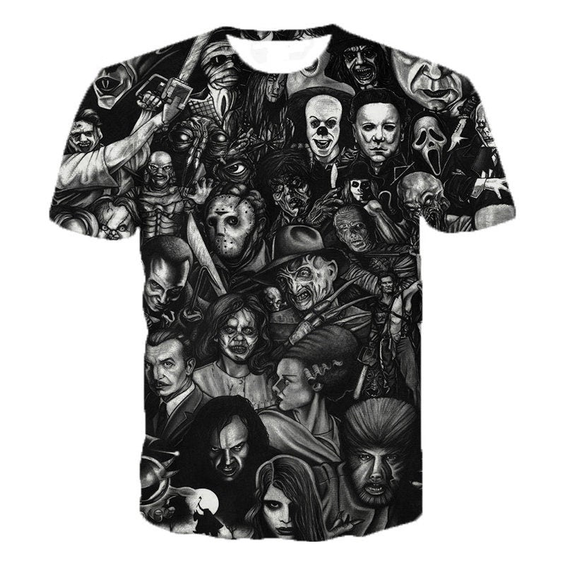 Horror Friends T-shirt | Movie Villain | Halloween Dark Gothic Fashion