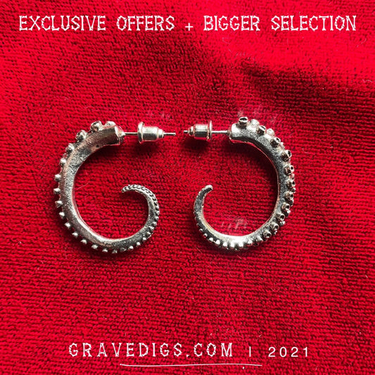 Octopus Tentacle Stud Earrings | Gothic Fantasy Halloween