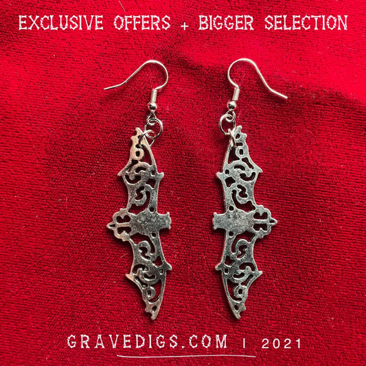 Art Bat Design Earrings | Gothic Horror Fantasy Halloween