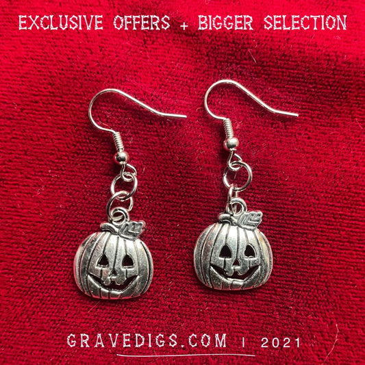 Jack o Lantern Pumpkin Earrings | Gothic Horror Fantasy Halloween