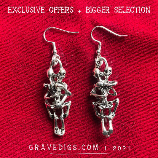 Humping Skeletons Earrings | Gothic Fantasy Halloween