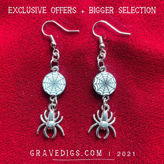 Spider & Web Earrings 2 | Gothic Horror Fantasy Halloween