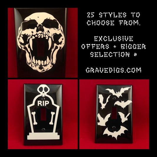 Custom Glow in the Dark Single Wide Light Switch and Outlet Cover Plates