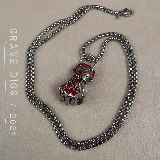 Fist Pendant Necklace | Silver or Black Chain | Gothic Fashion Jewelry