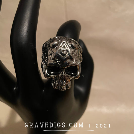 Masonic Skull Ring | Stainless Steel | Gothic Horror Fantasy Halloween