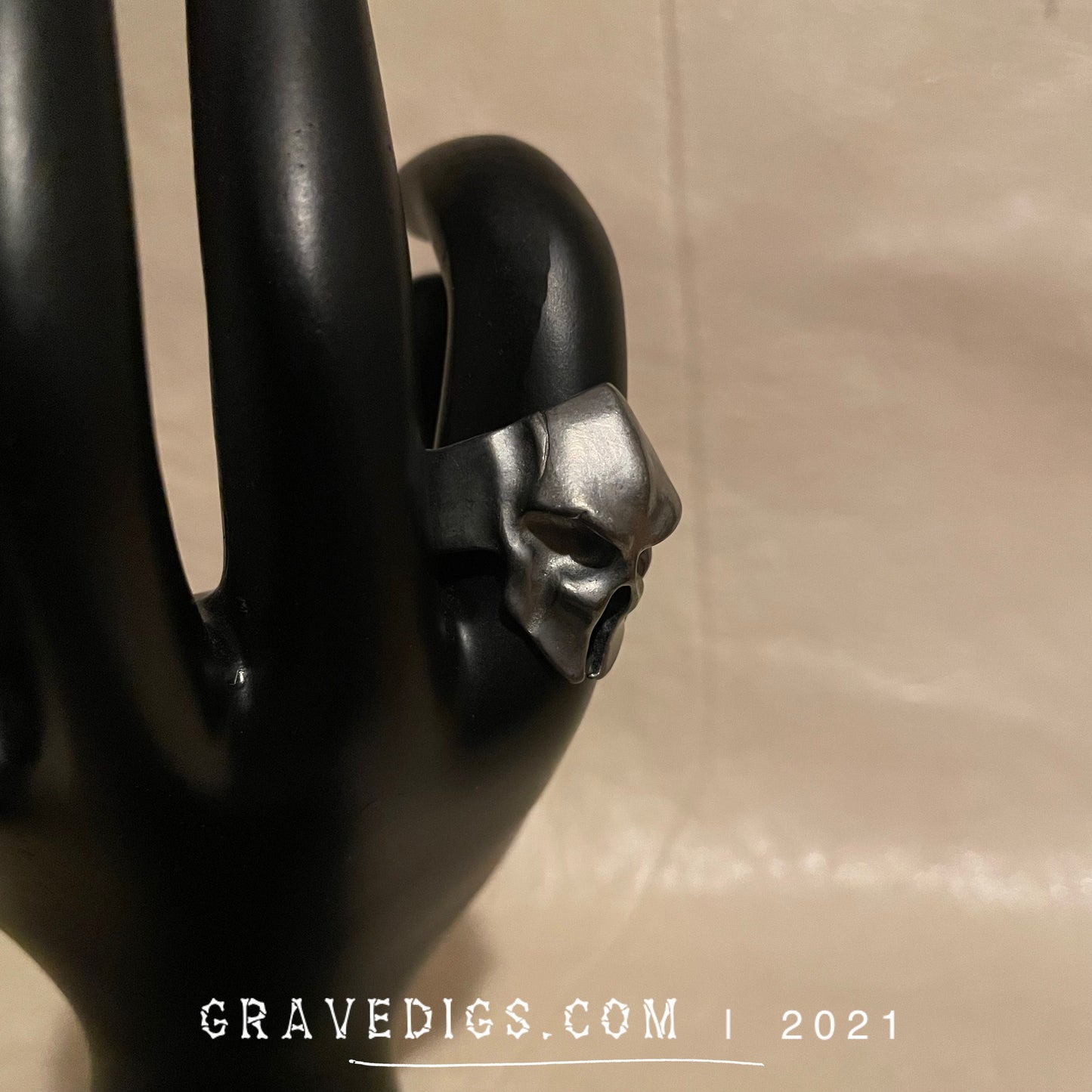 Gray Spartan Helmet Ring | Stainless Steel | Gothic Horror Fantasy Halloween