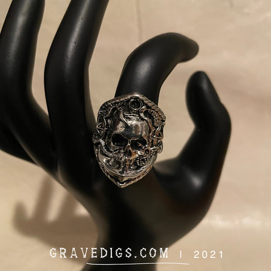 Nautical Octopus Skull Ring | Stainless Steel | Gothic Horror Fantasy Halloween
