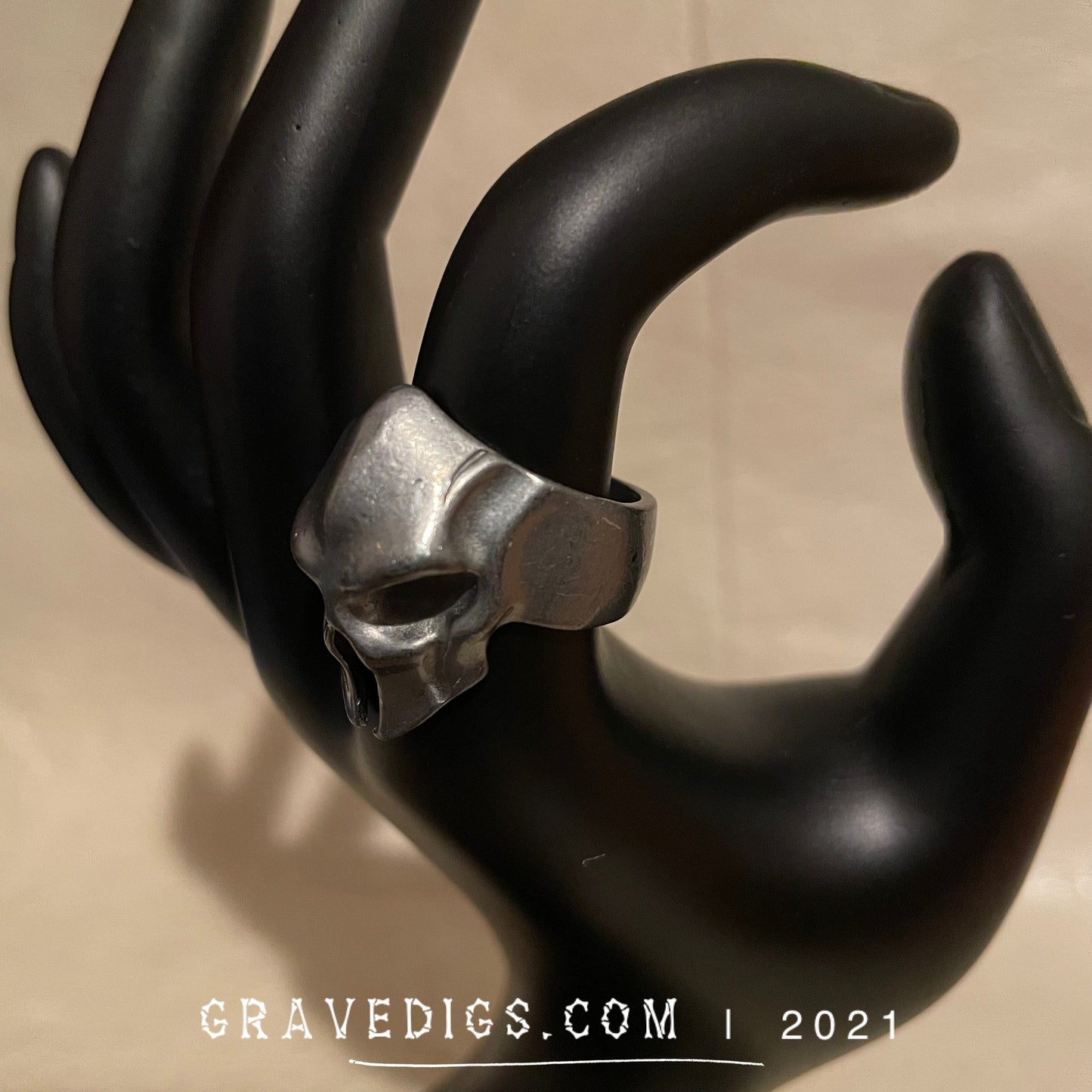 Gray Spartan Helmet Ring | Stainless Steel | Gothic Horror Fantasy Halloween