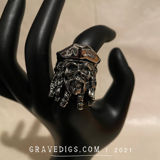 Pirate Captain Skull Ring | Stainless Steel | Gothic Horror Fantasy Halloween