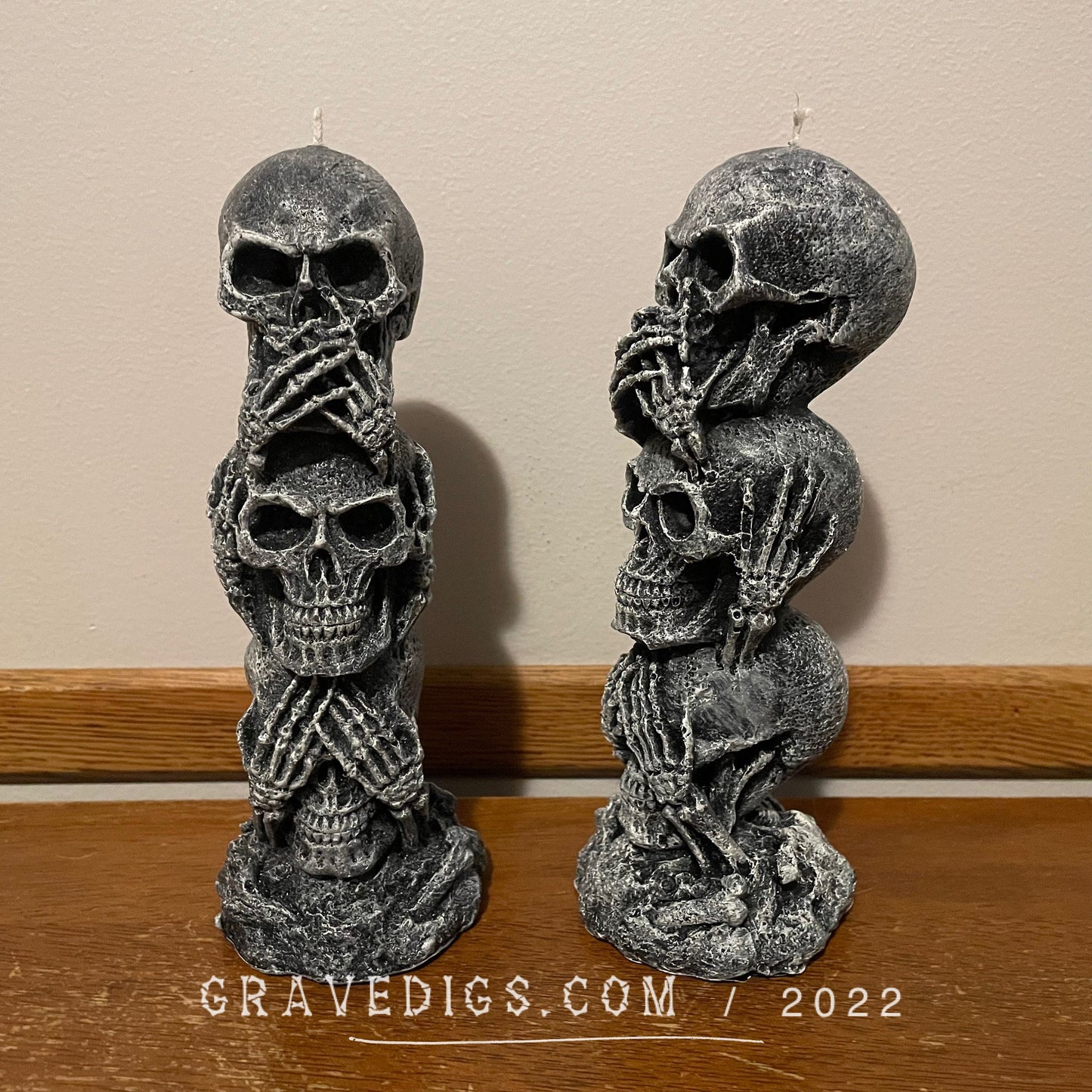 Mega Skull Candle Set Unscented Paraffin | Gothic Home Decor | Spooky Halloween Gift