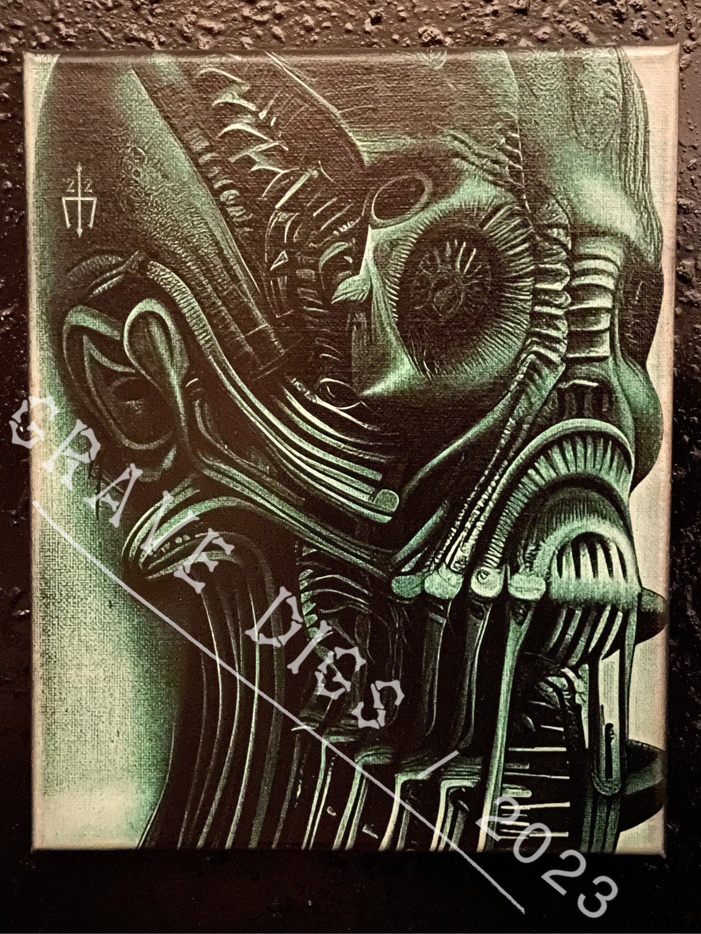 The Warden Original Glow In The Dark Canvas Wall Art | Handmade | Gothic Skull Home Decor