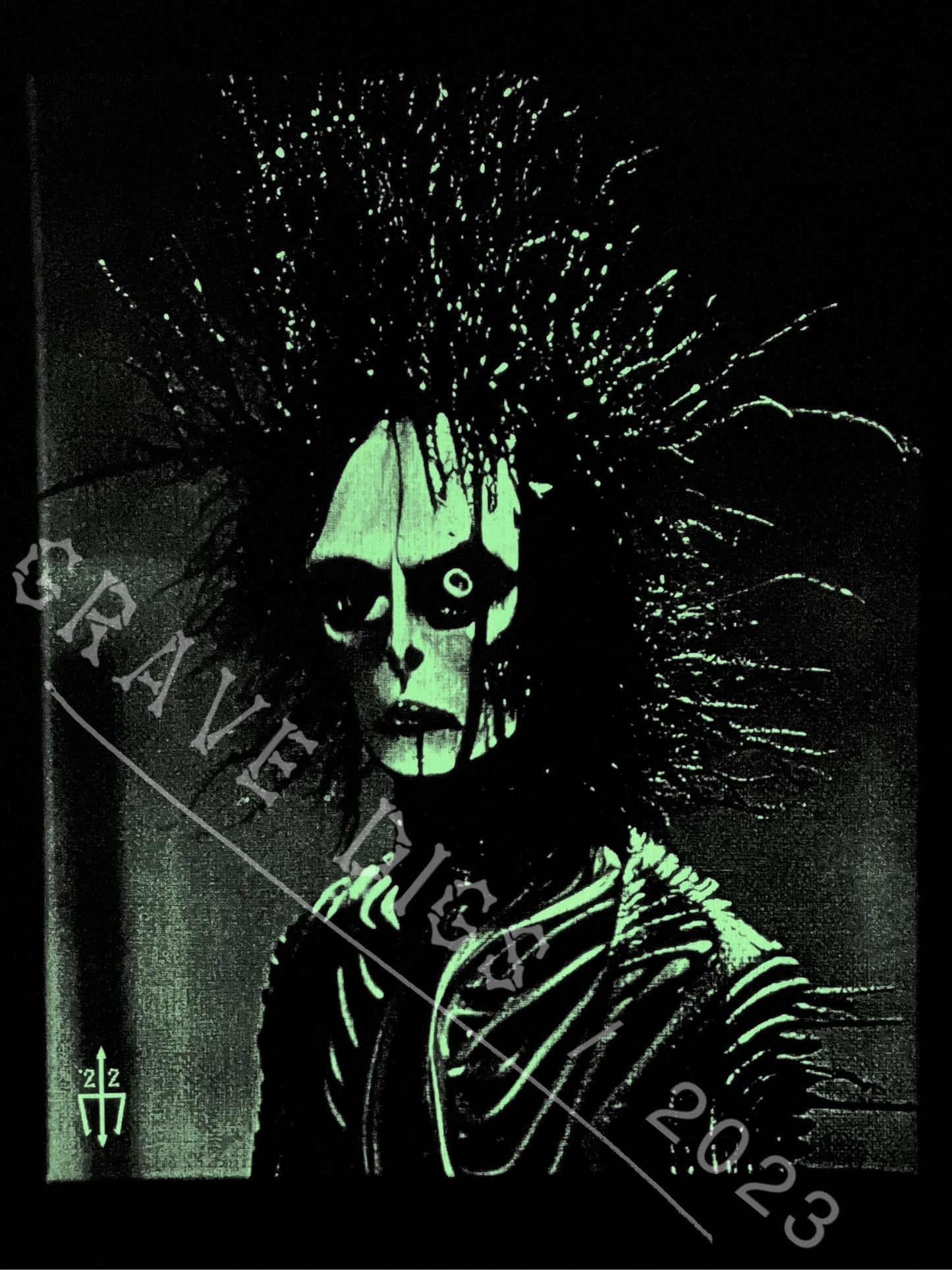 Edward Scissorhands Original Glow In The Dark Canvas Wall Art | Handmade | Gothic Skull Home Decor