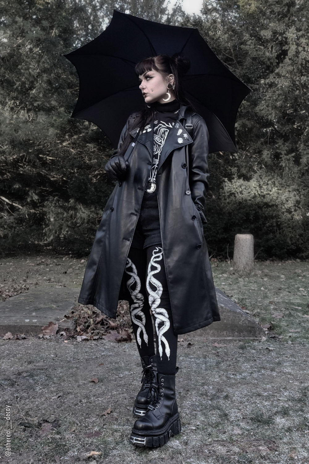 Wednesday Funeral Procession Umbrella BLACK