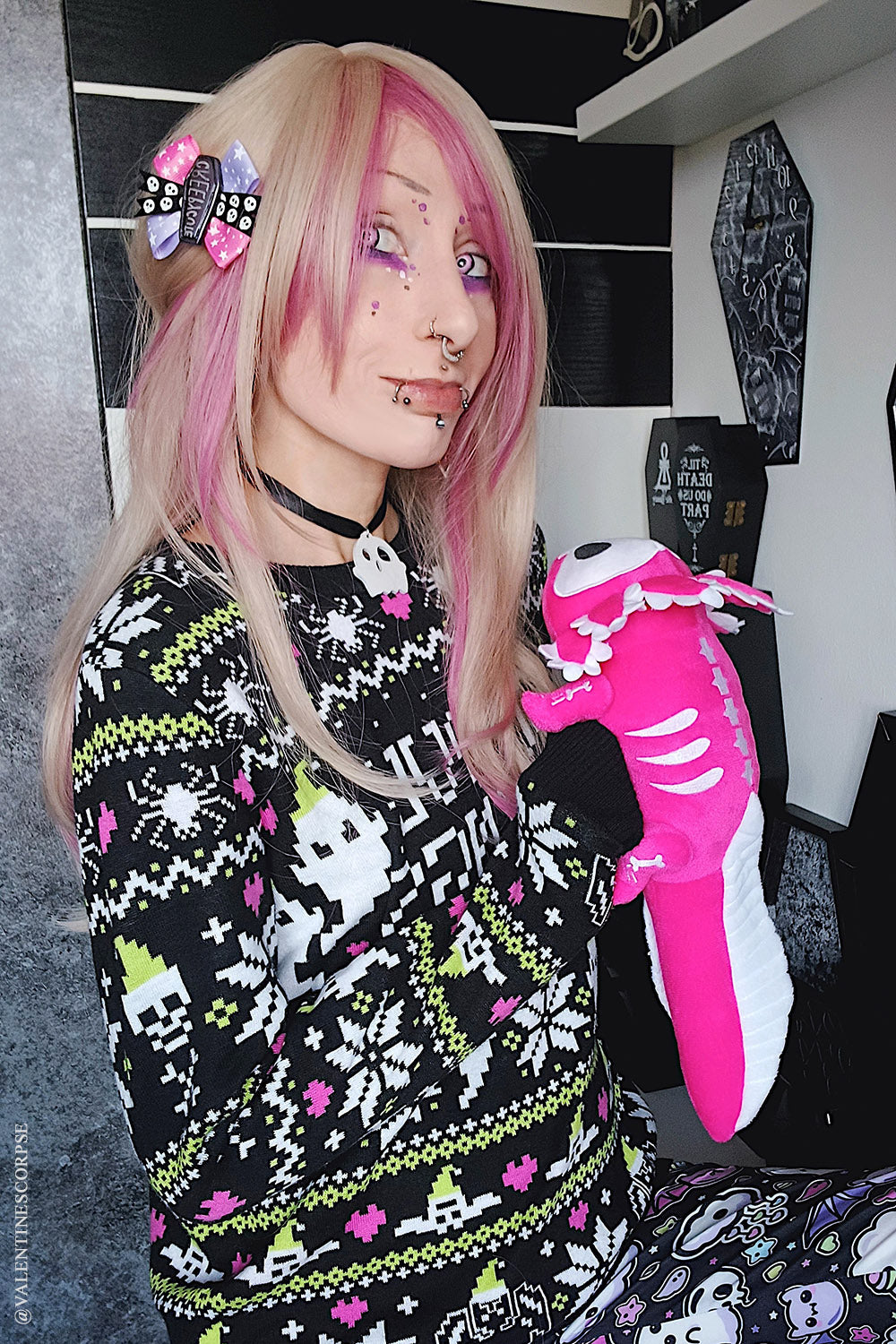 Pink Spooksalotl the Axolotl Plush Toy Limited Edition