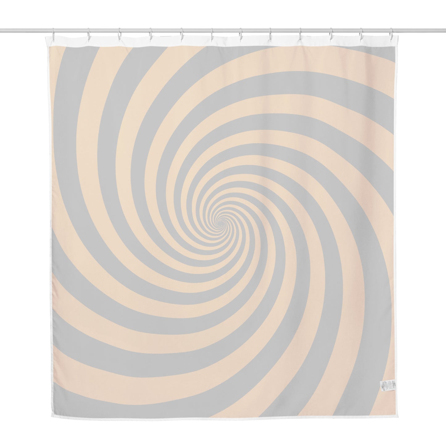 Black and Orange Spiral Shower Curtain