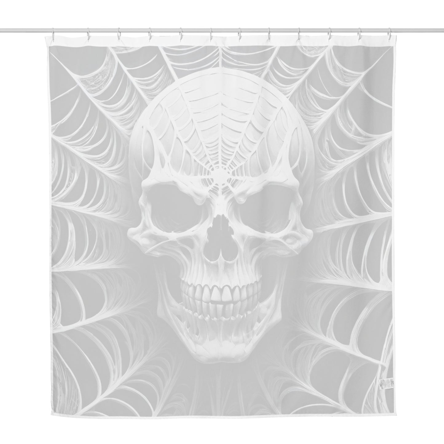 Spider Web Skull Shower curtain