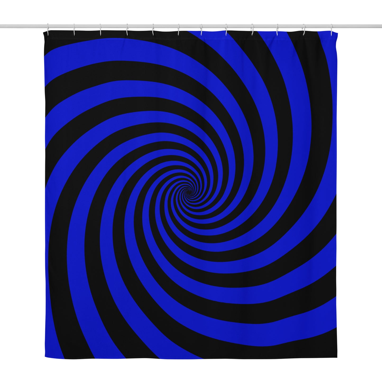 Black and Blue Spiral Shower Curtain