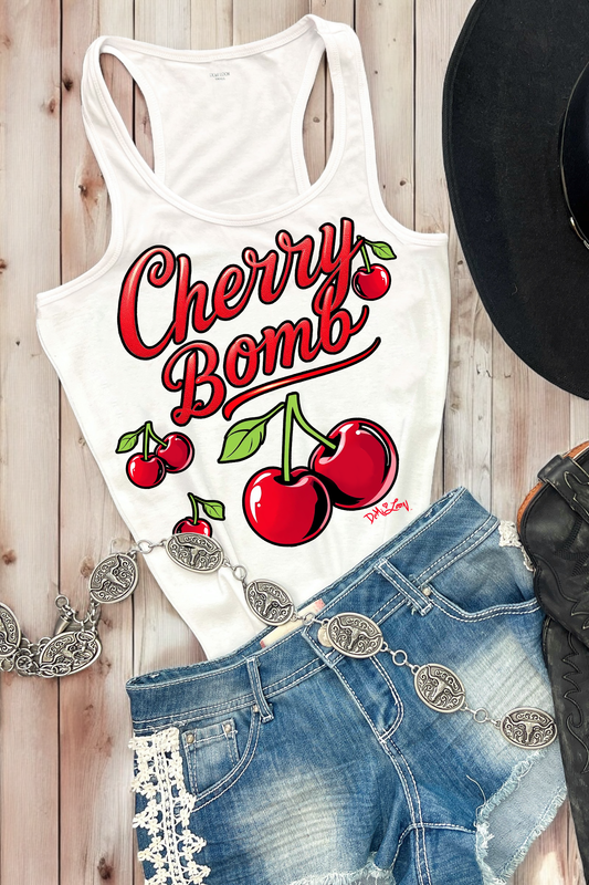 Cherry Bomb Pinup Graphic Scoop Neck Tank