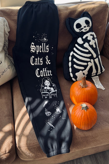 Spells Cats and Coffee "Boyfriend" Sweat Pants