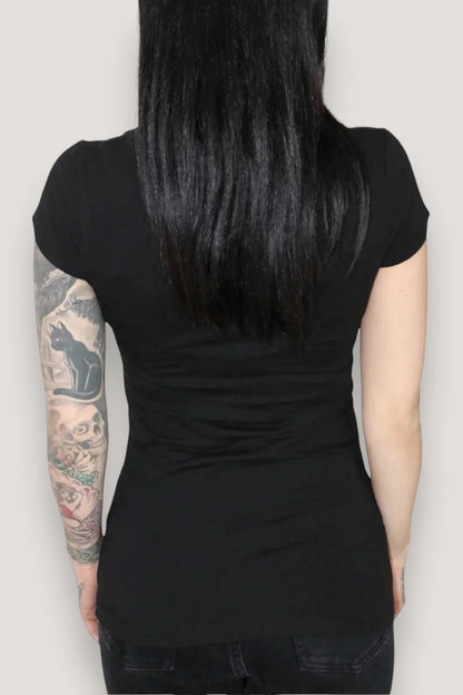 Vamp Vampire Bat Wings Goth Slashed Tee
